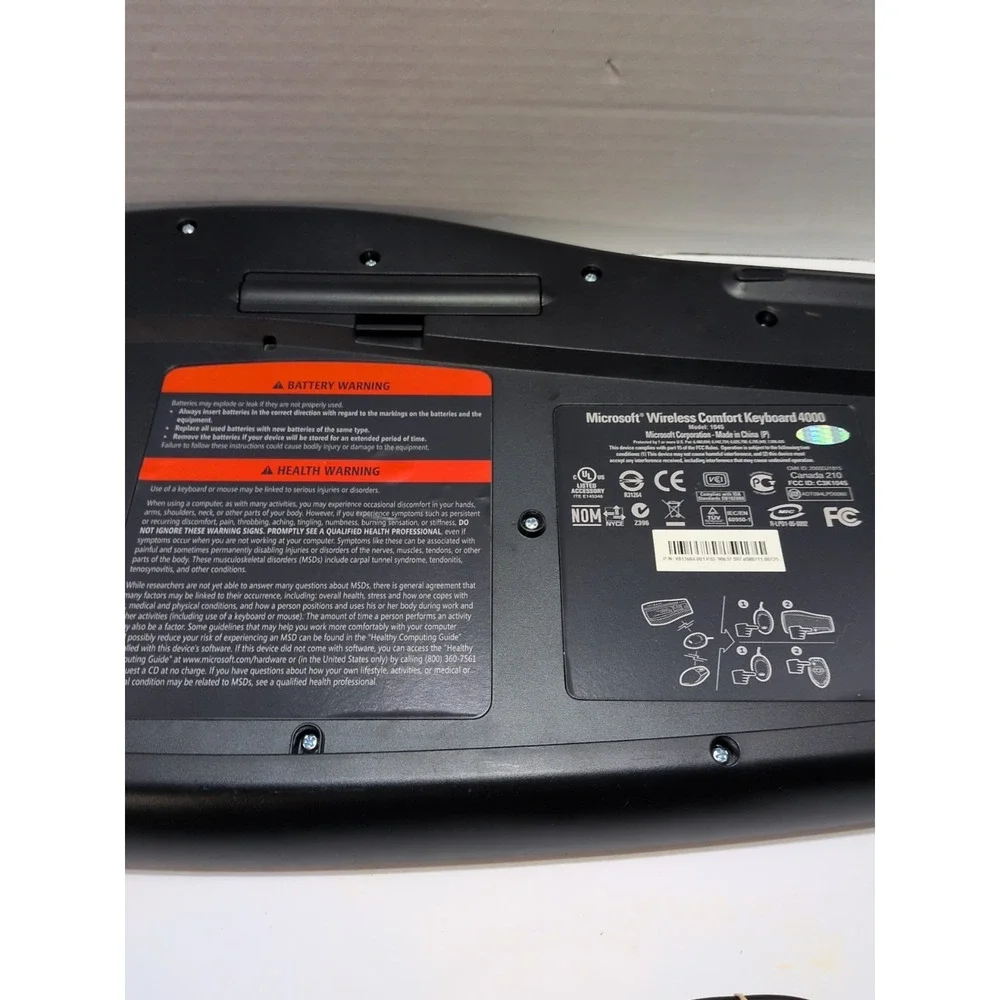 Microsoft Wireless Comfort Keyboard 4000 Mod 1045 Keyboard And Receiver